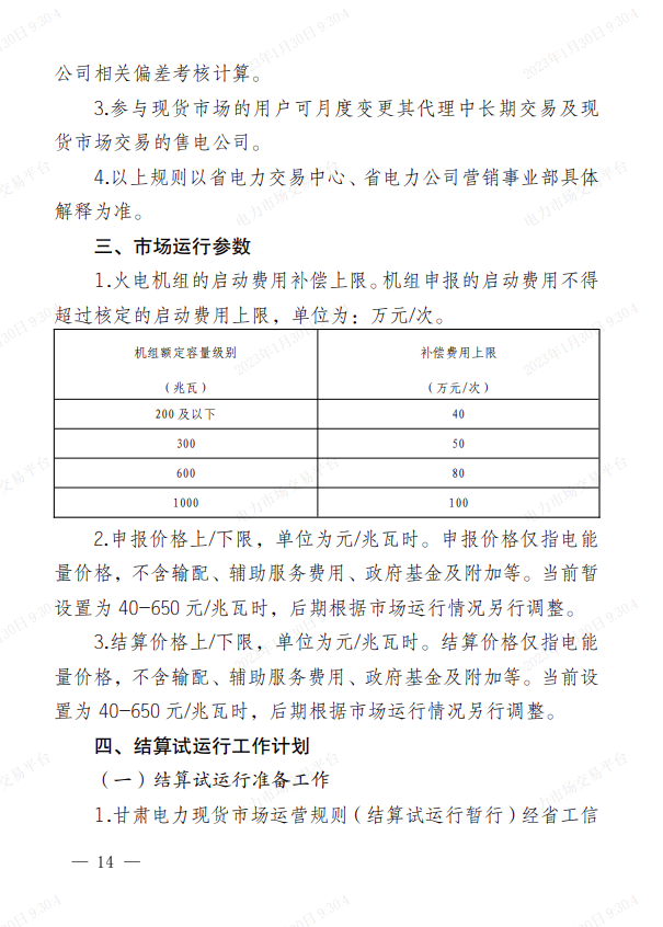 甘肃电力现货市场2023年结算试运行工作方案发布